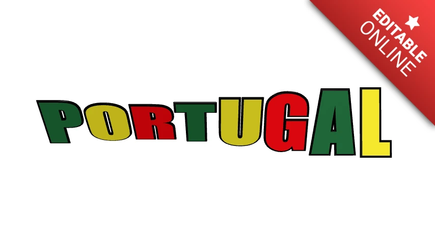 Animowany efekt tekstu Portugalia