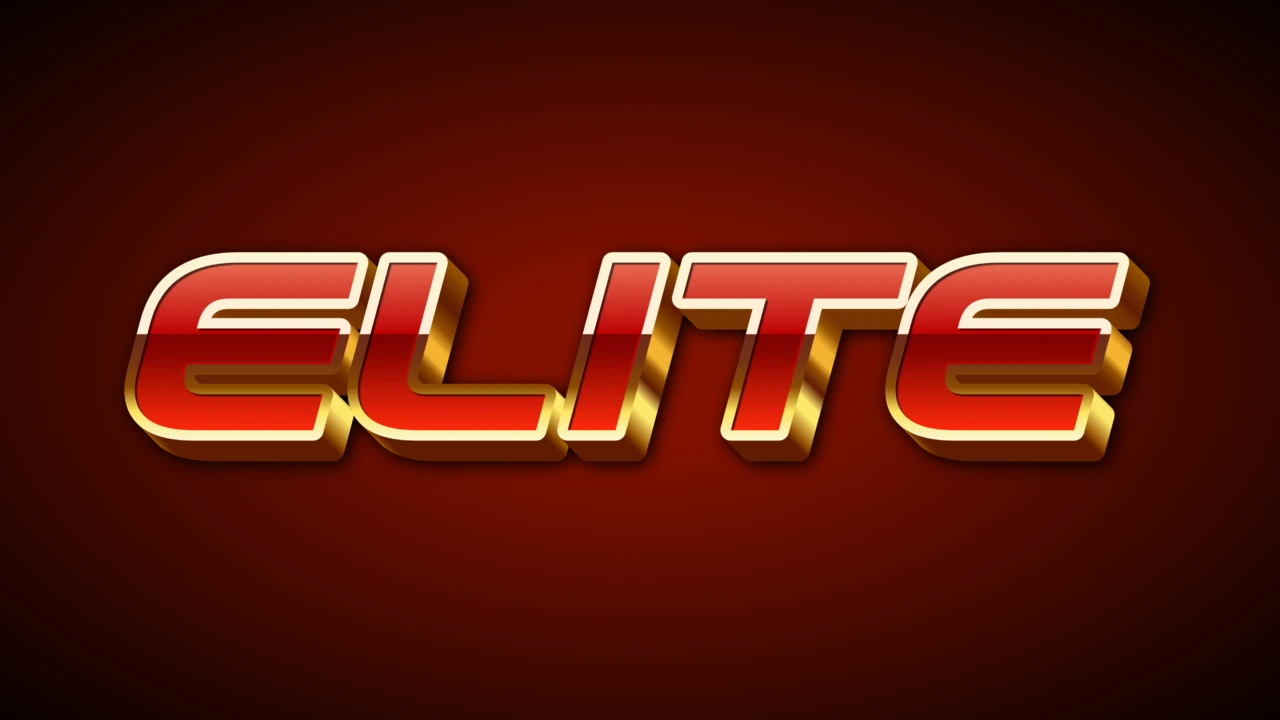 Efeito de texto 3D vermelho dourado de luxo