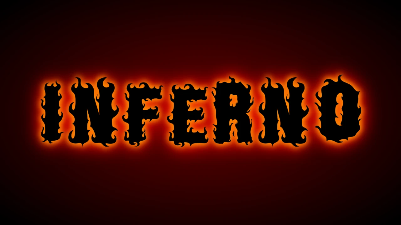 Inferno brennende Flamme Texteffekt