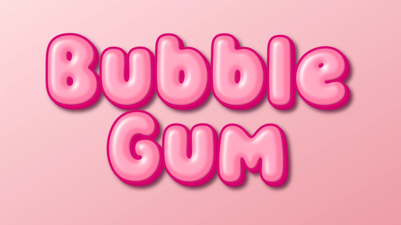 Playful Bubble Gum 3D Text Effect