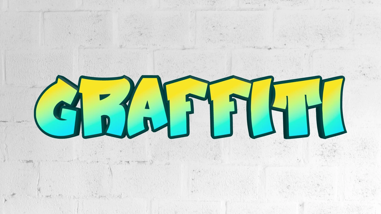 Effetto testo animato con tag di graffiti cool