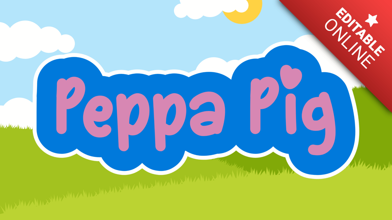 Logotipo De Peppa Cerdo Generador De Efectos De Texto