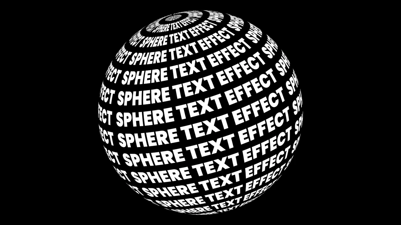 3D Rotating Sphere Text Effect