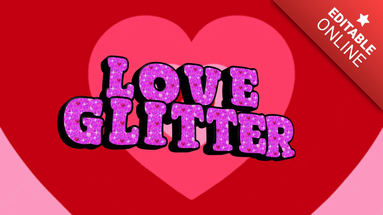 Funkelnde Liebe animierter Texteffekt