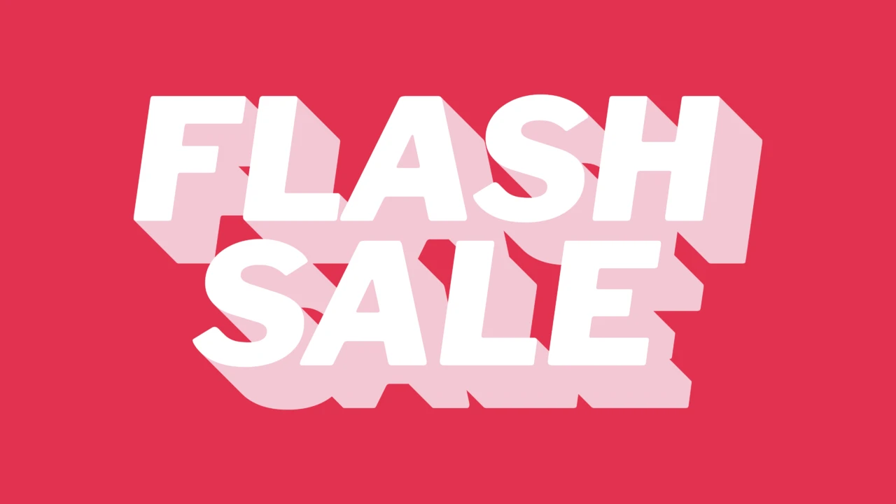 Flash sale 3D-texteffect vet lange schaduw