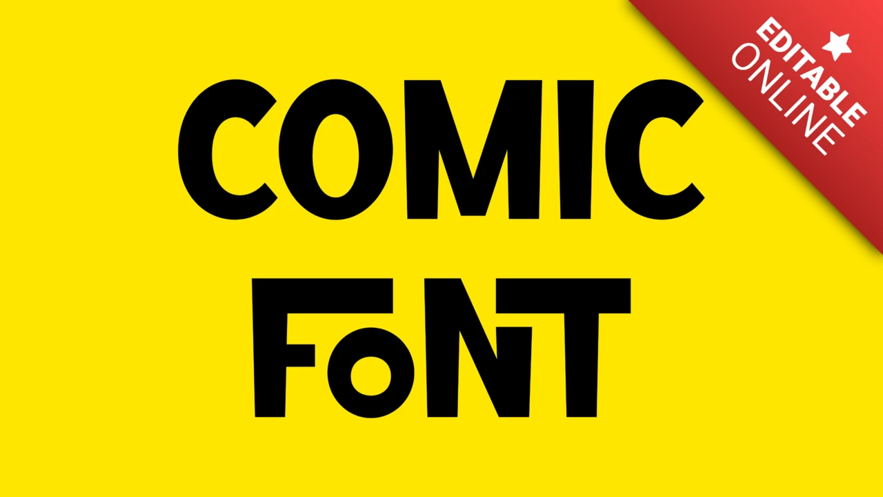 Fonte cômica sobre fundo amarelo