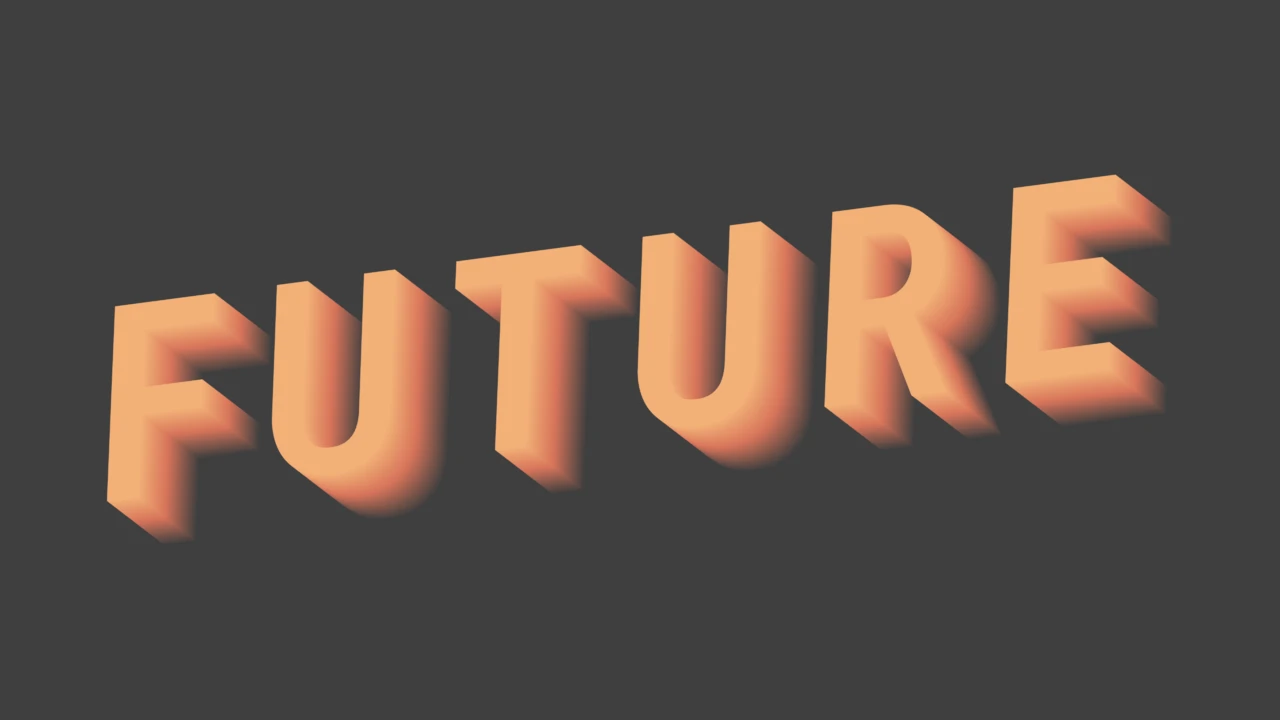 Efecto de texto futurista en 3d