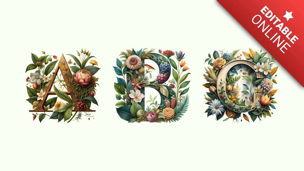 Blumen Alphabet Schriftart