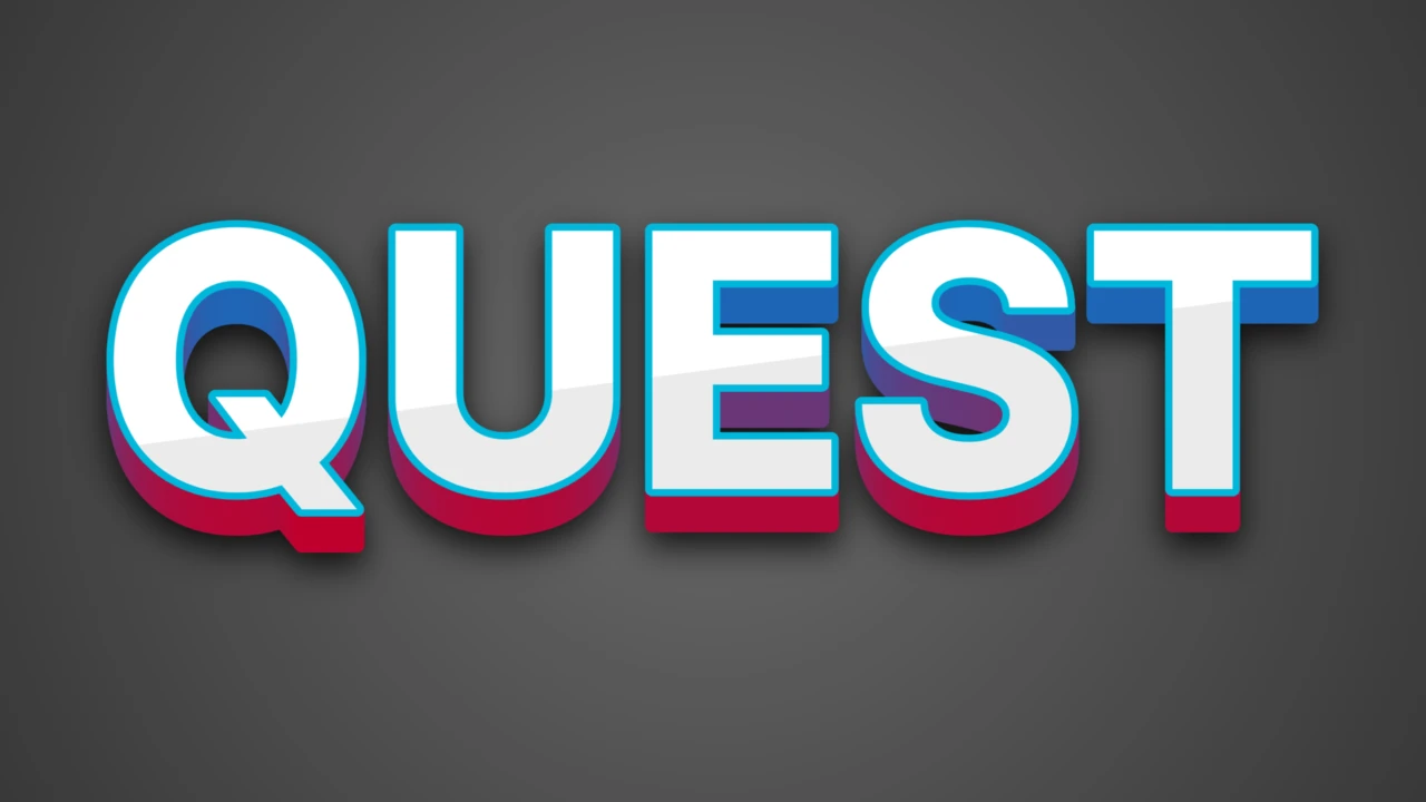 Shiny 3D Color Block Quest Text Effect