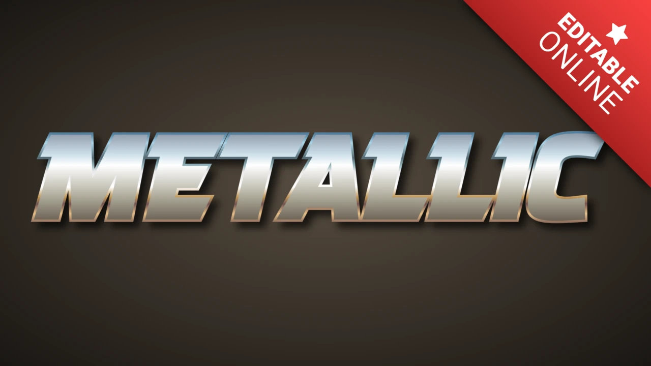 Metallisch-silberner Texteffekt
