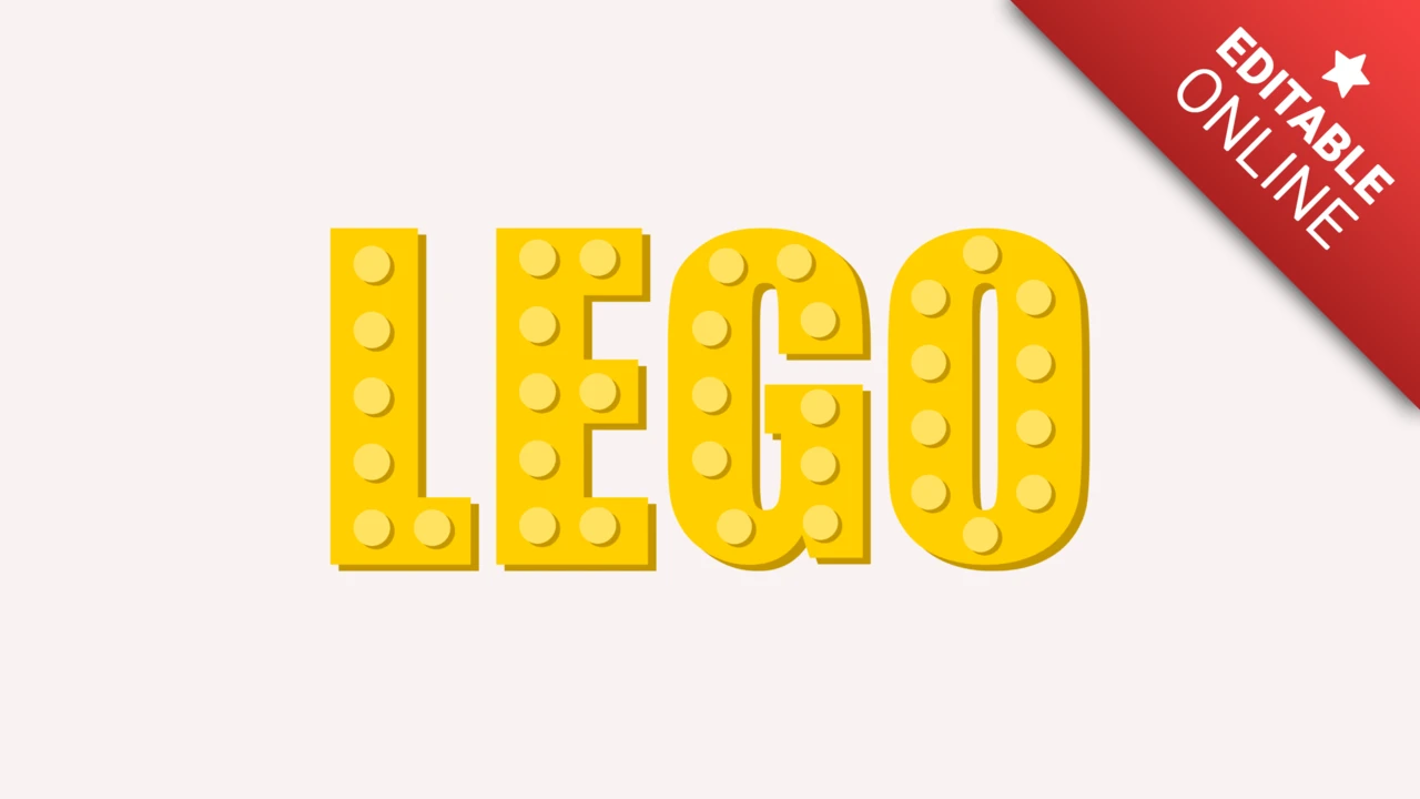 Żółta czcionka lego