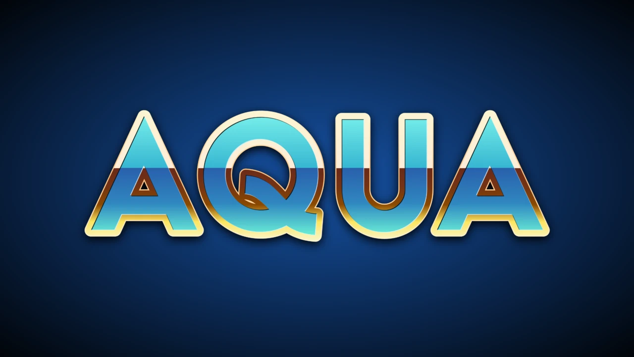Effet de texte 3D bleu aqua