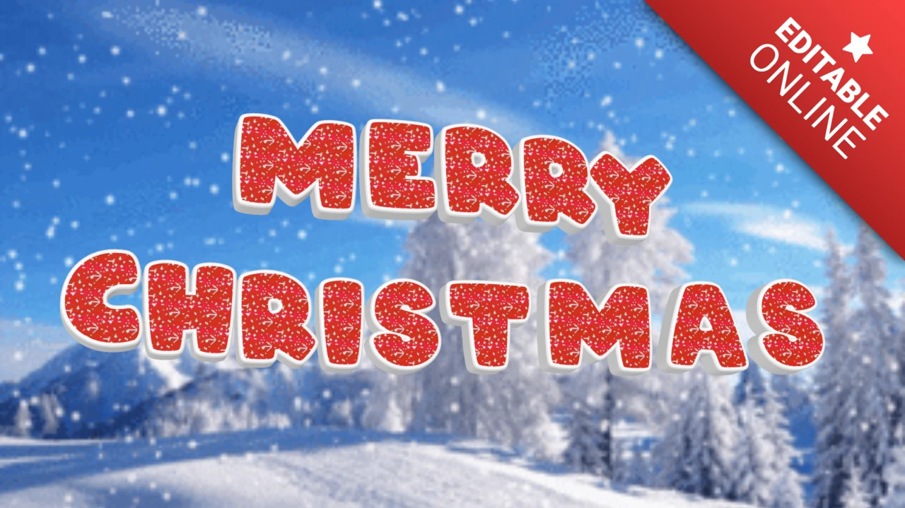 Joyeux Noël effet de texte animé en 3D avec paillettes