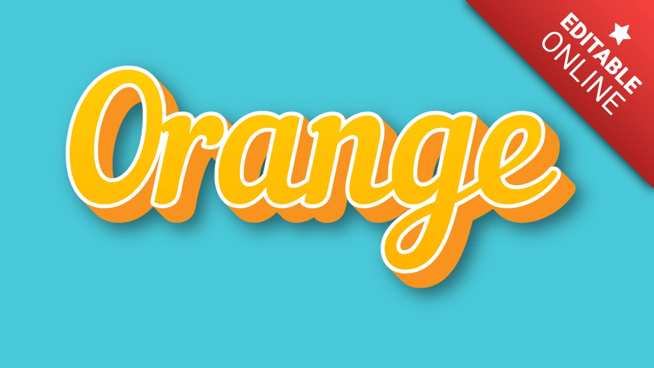 Efeito de texto laranja vibrante
