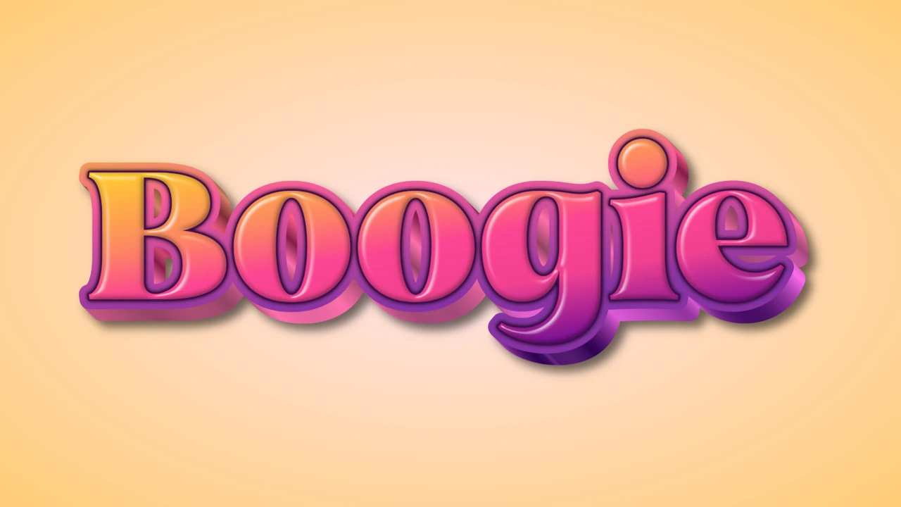 Old School Boogie 3D Text Effect