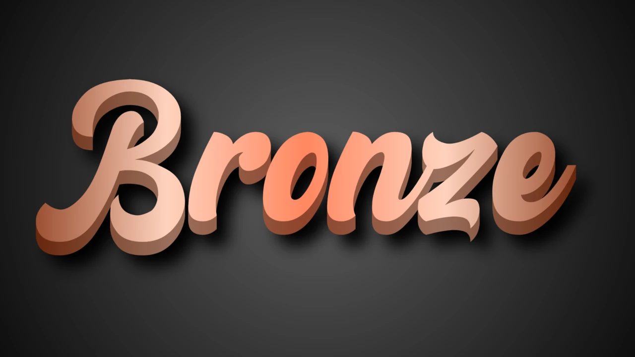 3d metallischer bronze-typografie-effekt