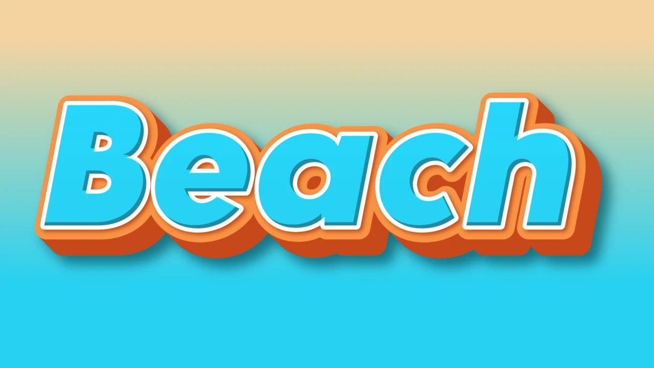 Effet de texte 3D style plage