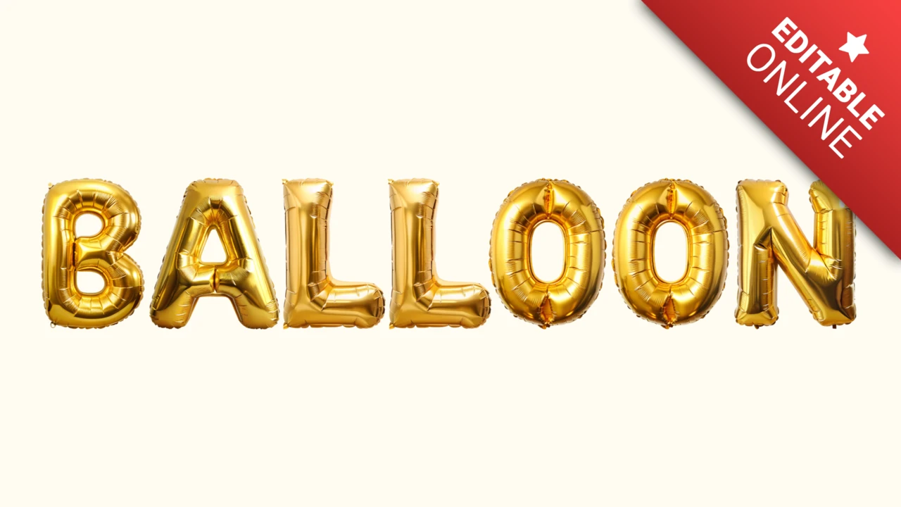 Fonte do alfabeto do balão dourado