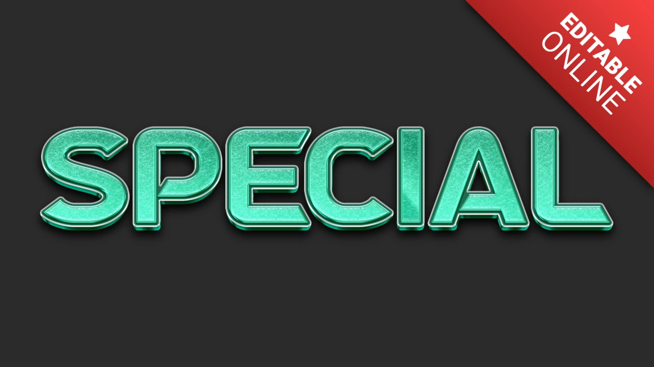 Effet de texte vert brillant - typographie 3d audacieuse