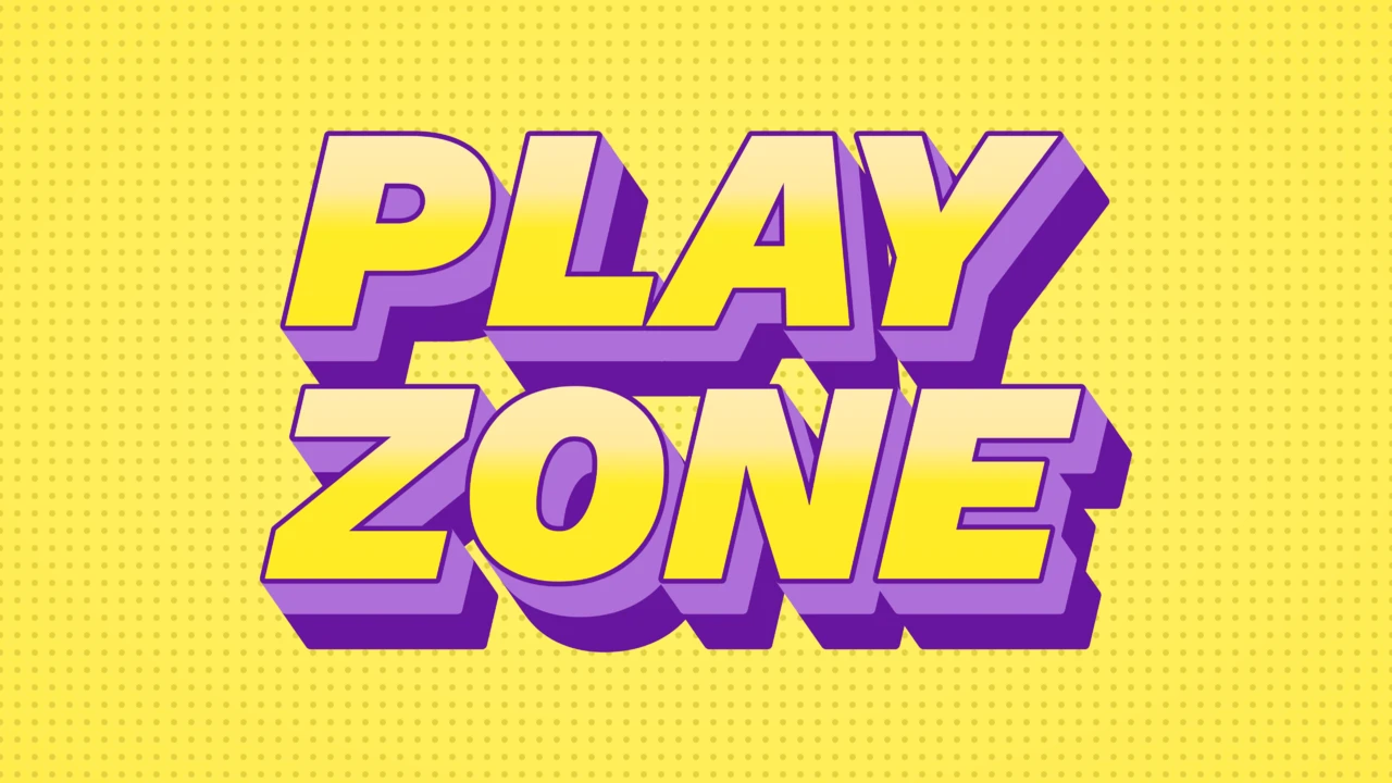 3D Yellow Purple Play Zone Text Generator