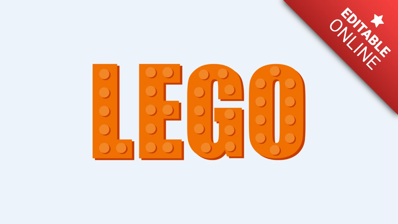 Pomarańczowa czcionka lego