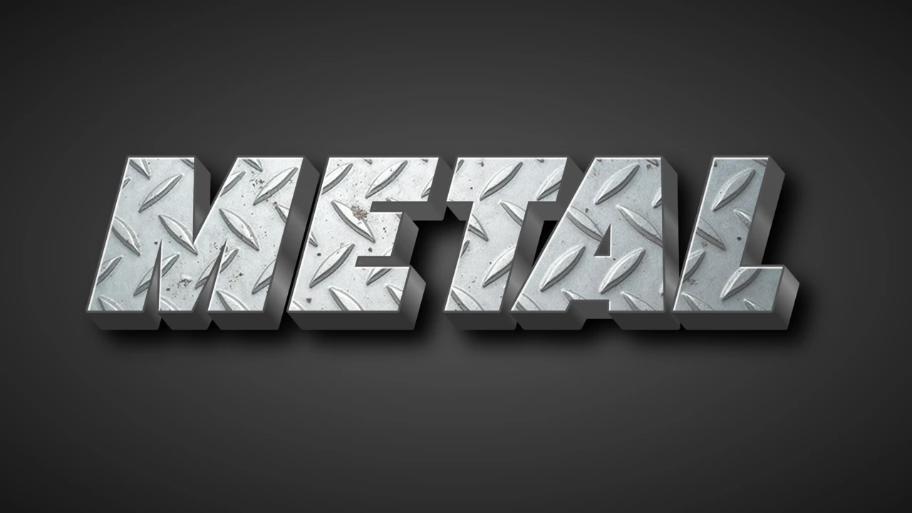 Industrial Steel 3D Text Effect