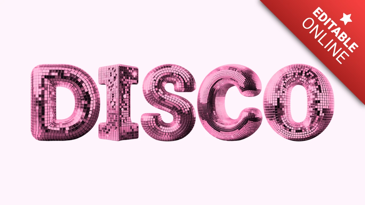 Fuente bola de discoteca rosa