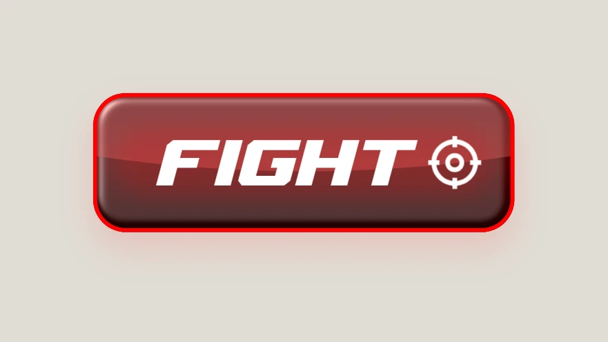 Red Glossy Fight Button with Target Icon