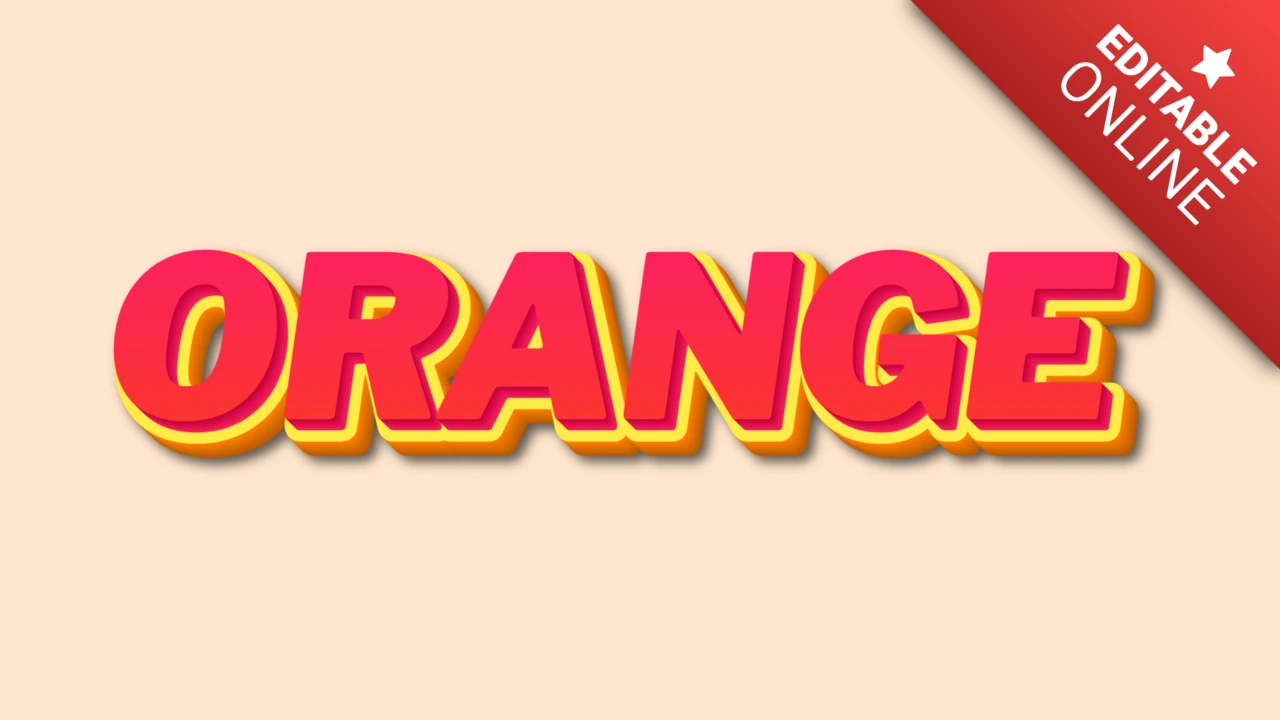 Oranje rode 3D-teksteffect