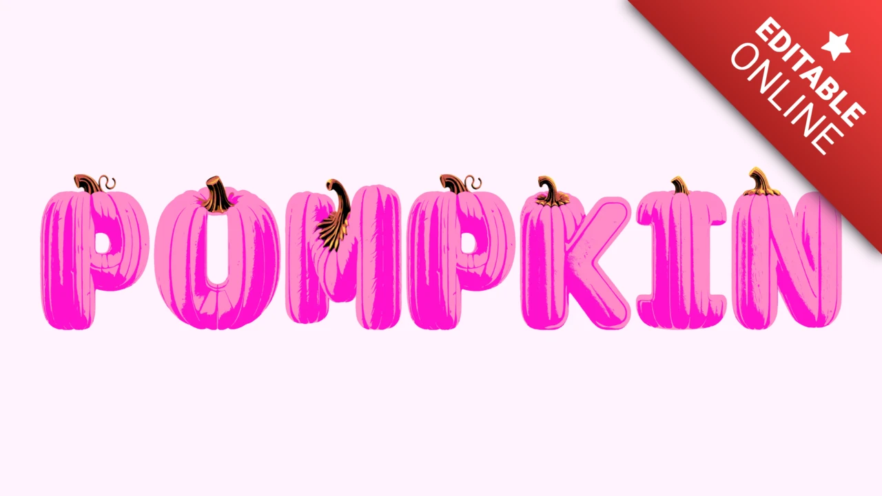 Pembe balkabağı alfabesi yazı tipi