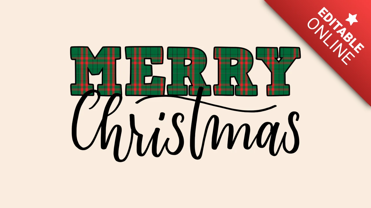 Festlich kariert Frohe Weihnachten Text-Effekt
