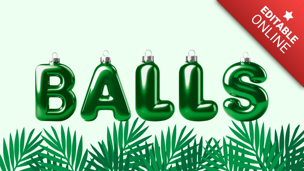 Groene kerstballen lettertype