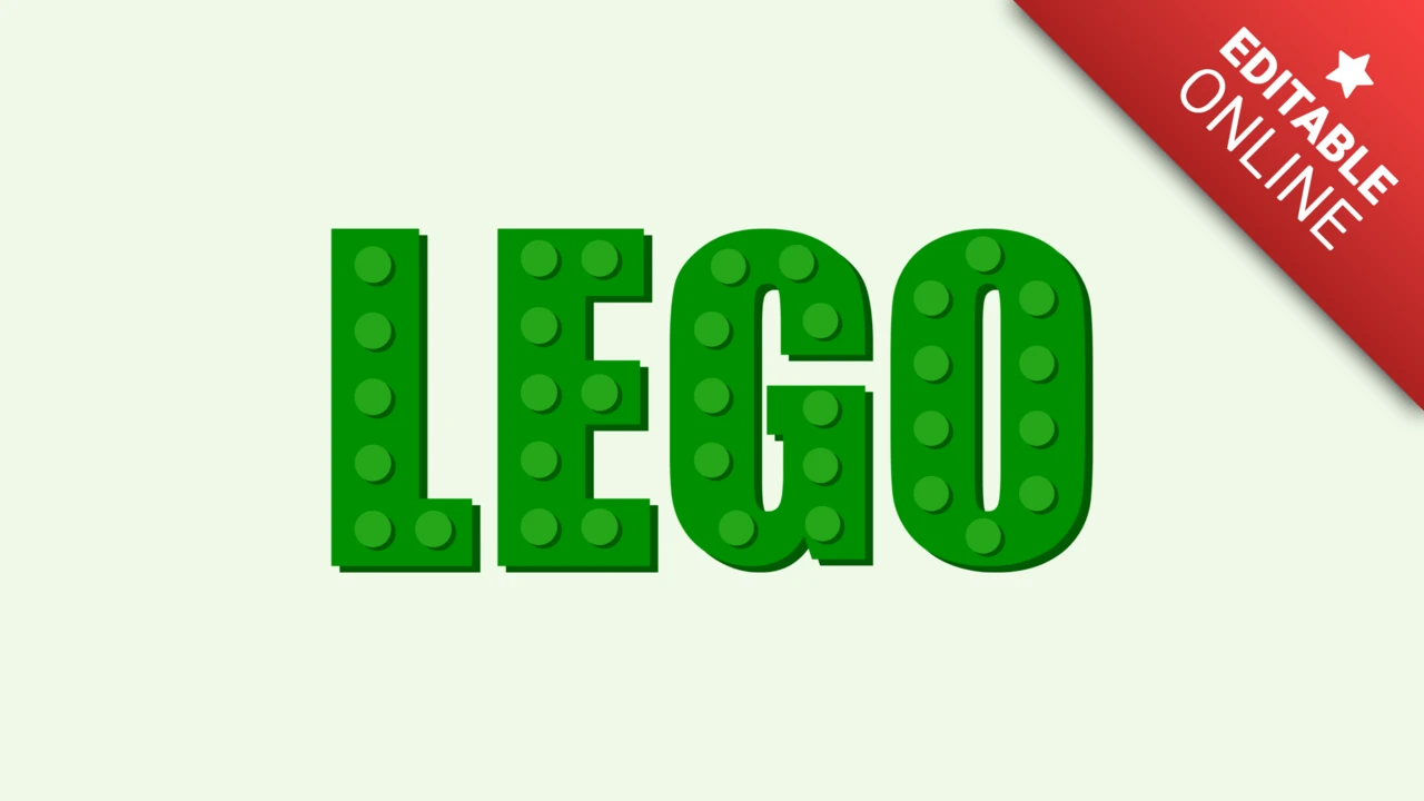 Zielona czcionka lego