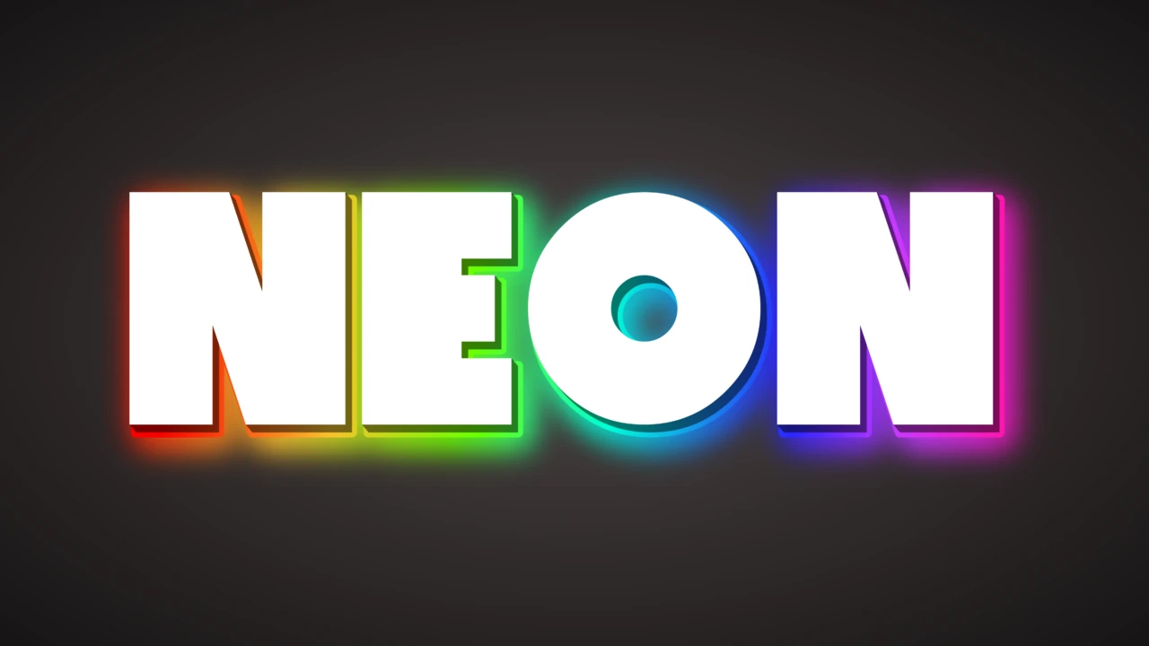Modern Rainbow Neon Glow Text Effect