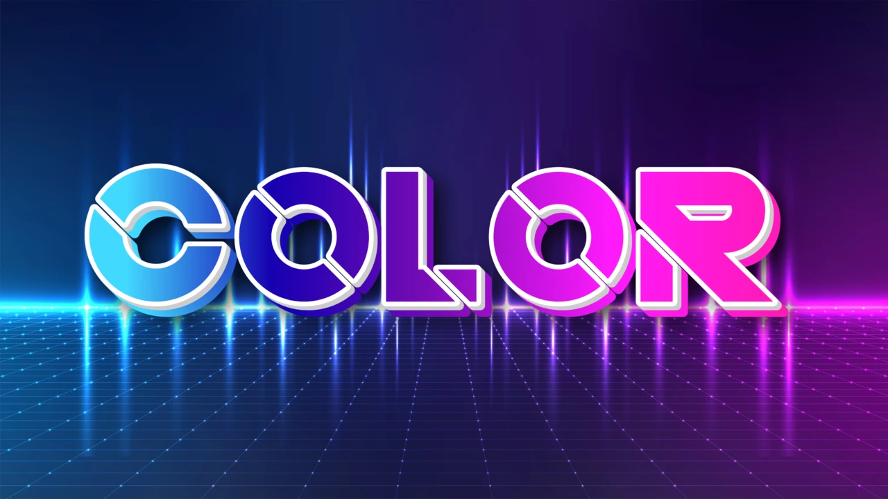 Vibrant Neon Gradient Retro Futuristic Typography Effect