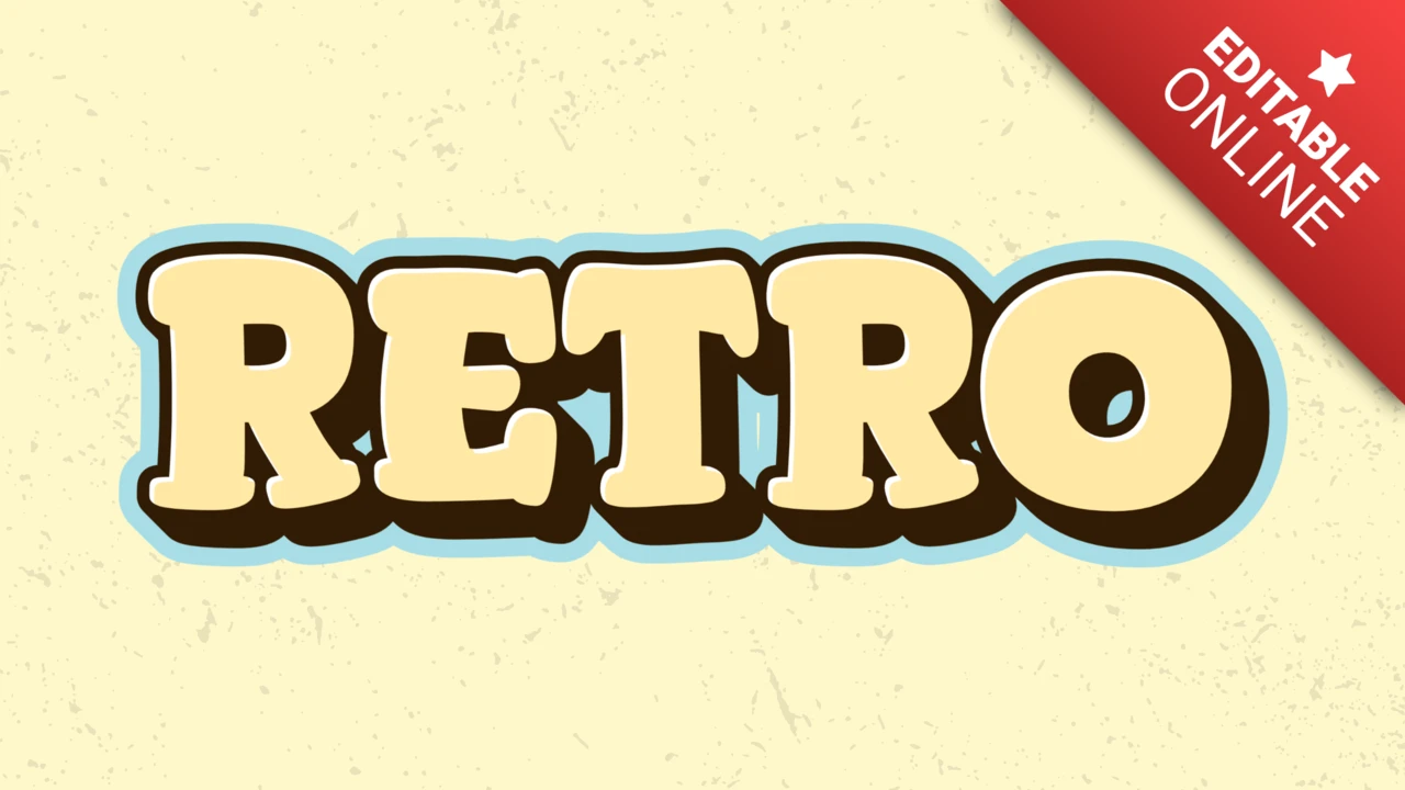 Efecto de texto retro de dibujos animados