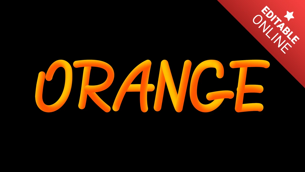 Orangene Flüssigkeit Neon Schriftart
