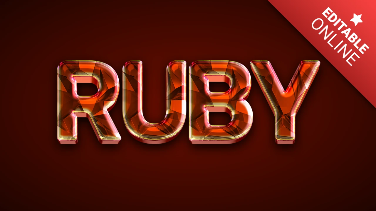 Efecto de texto con gemas de rubí