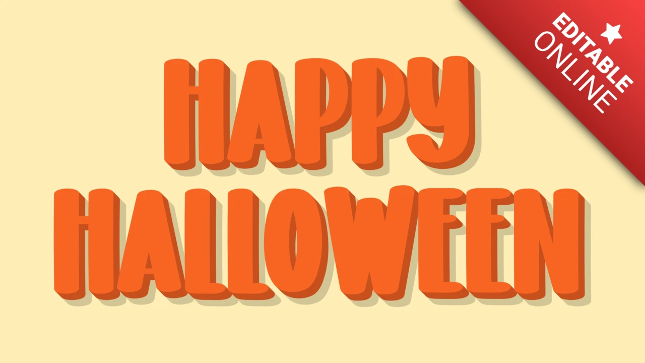 Joyeux Halloween effet de texte orange
