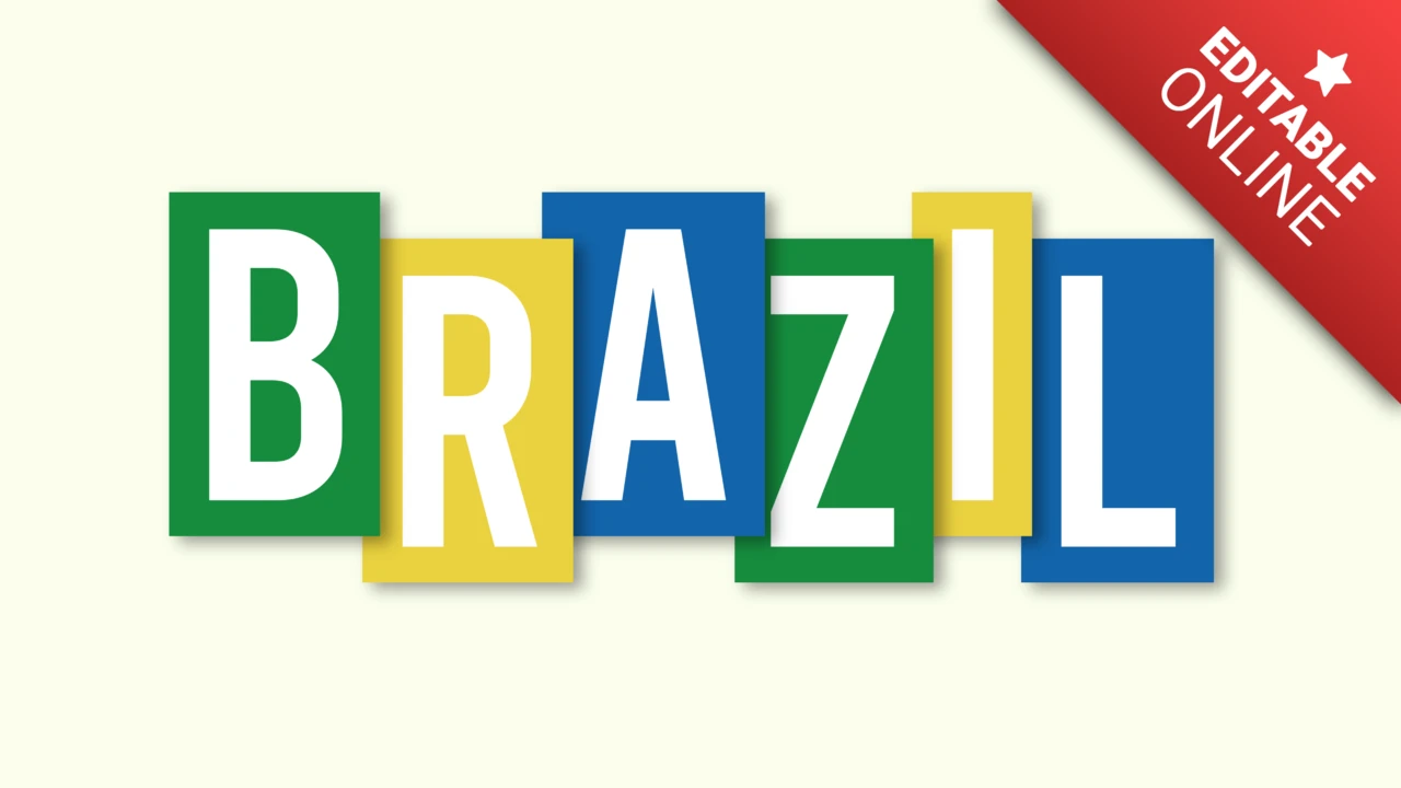 Fuente de bloque de Brasil coloreada