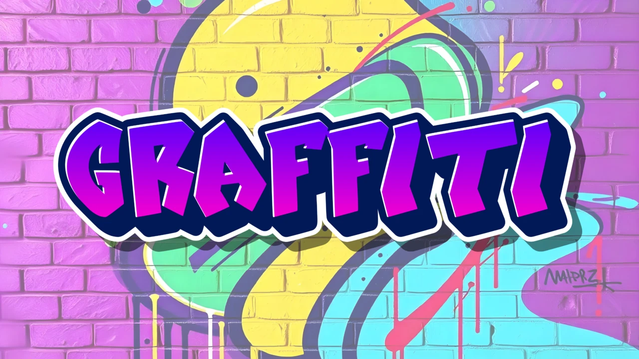 Renkli 90'lar grafiti metin efekti