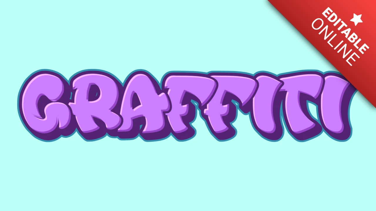Efeito de texto de grafite pop roxo