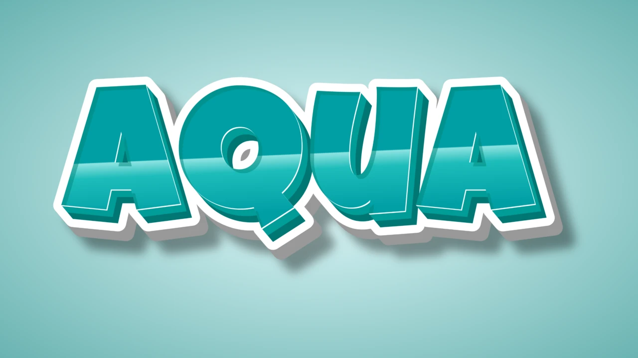 Glossy Aqua 3D Text Effect
