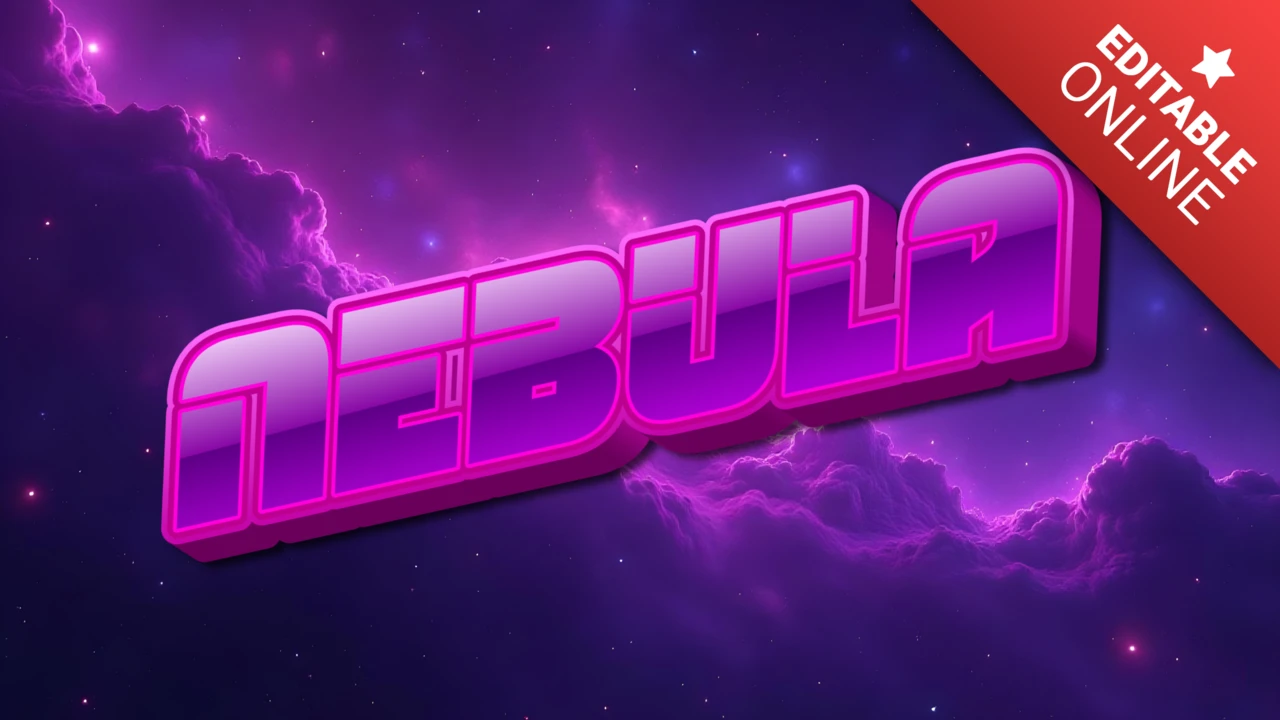 Mgławicowy efekt tekstowy 3D w stylu science-fiction