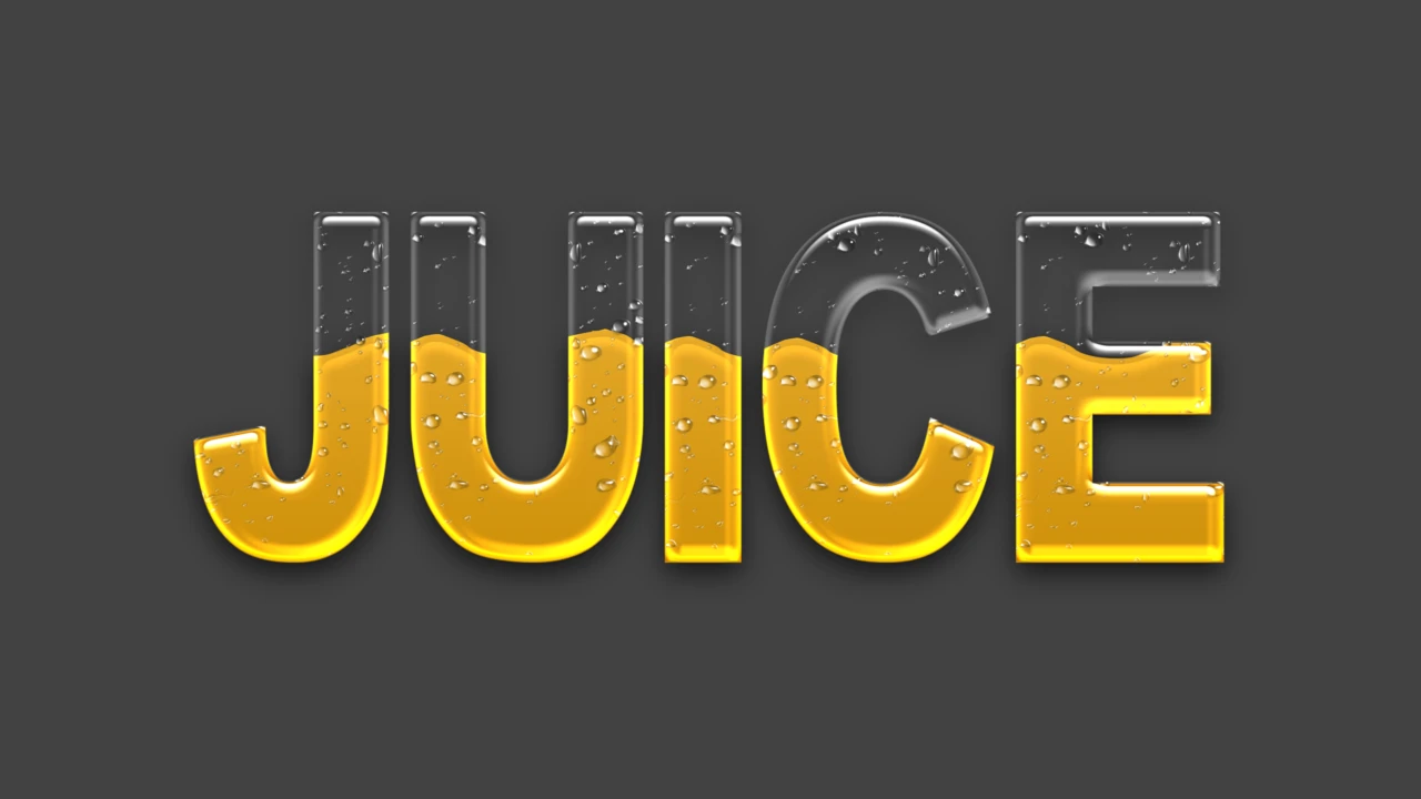 Efecto de texto líquido de jugo