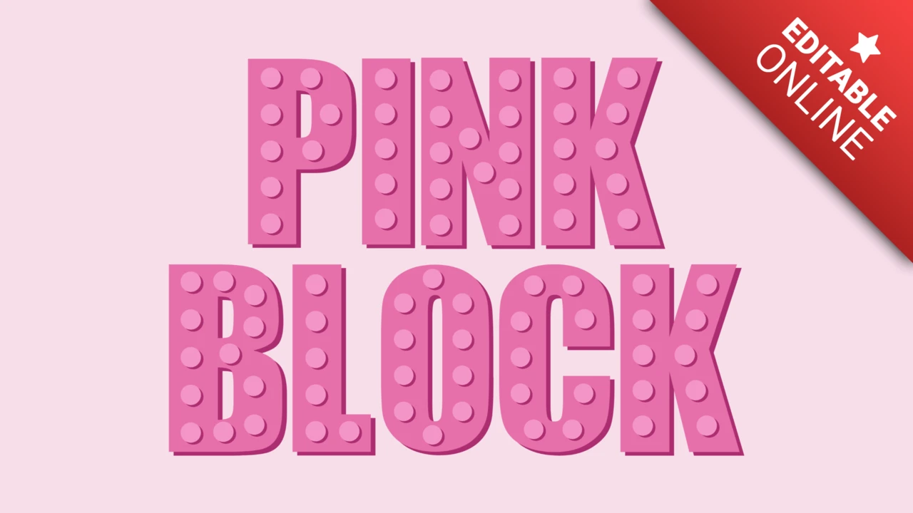 Rosa 3d-Blocktext-Effekt