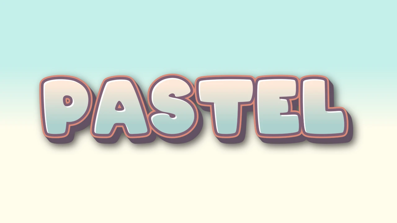 Efecto de texto 3D en tonos pastel encantadores