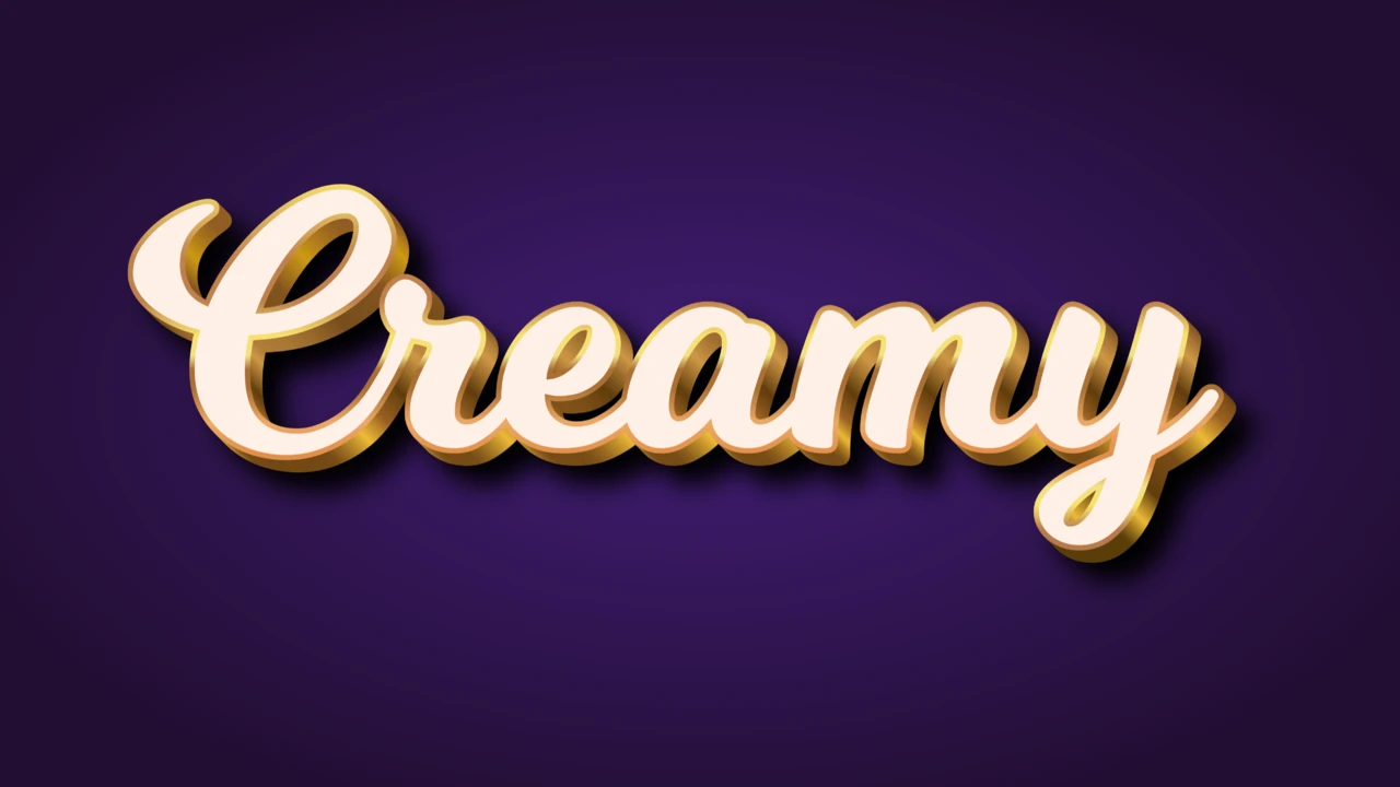 Smooth 3D Retro Creamy Golden Text Effect