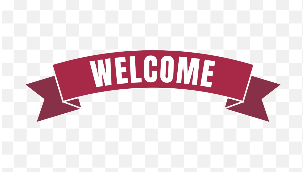 Red Ribbon Banner Welcome Text Effect