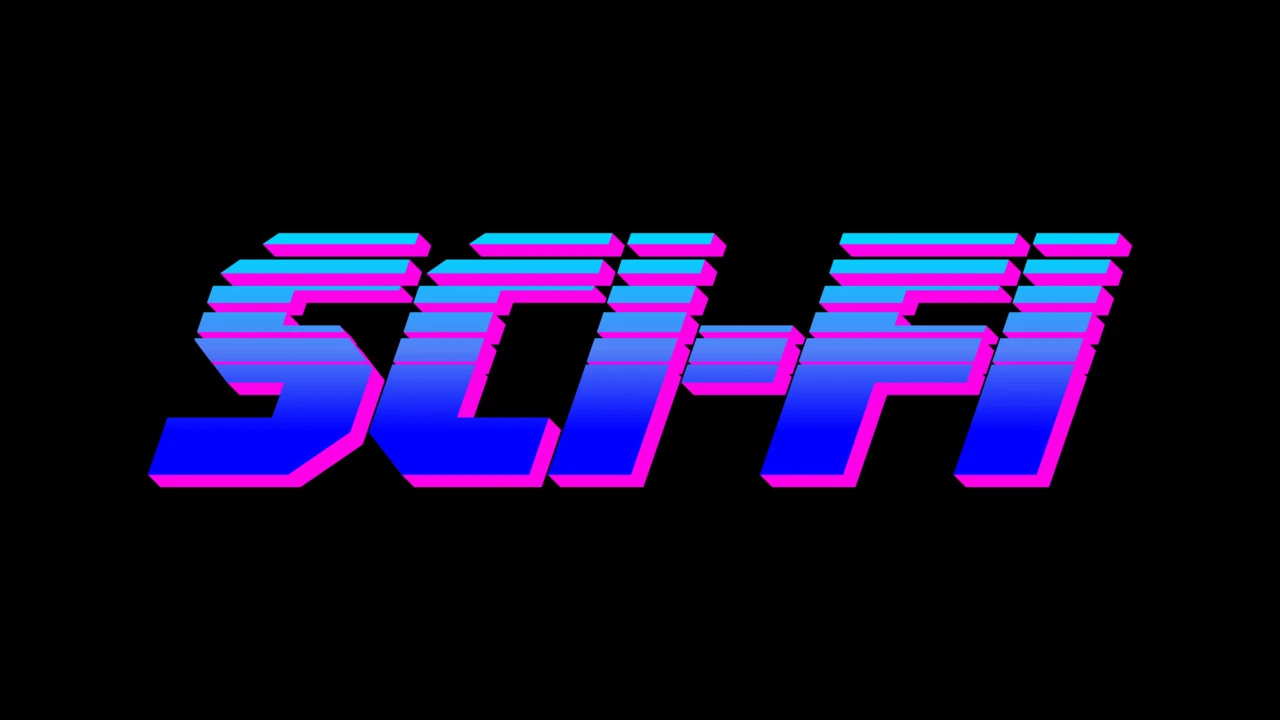 Efeito de texto neon retro de ficção científica